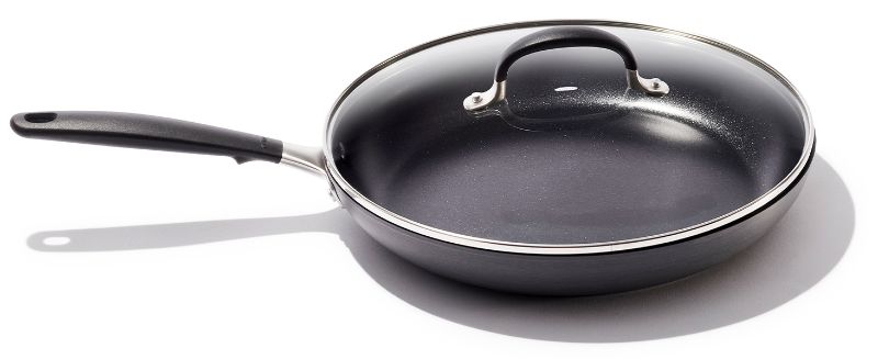 Photo 1 of OXO Good Grips Nonstick Black Frying Pan with Lid, 12