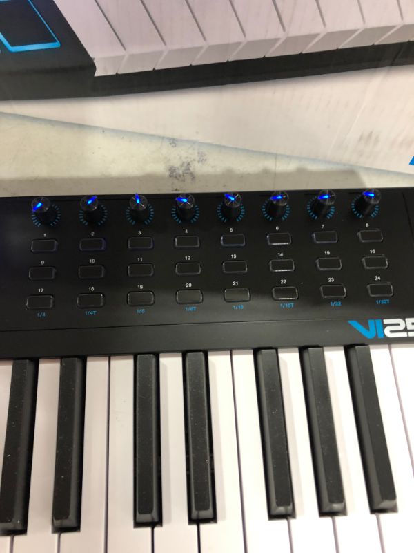 Photo 4 of Alesis VI25 | 25-Key USB MIDI Keyboard Controller with 16 Pads, 16 Assignable Knobs, 48 Buttons and 5-Pin MIDI Out Plus Production Software Included