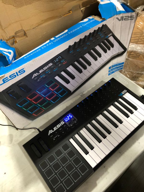 Photo 3 of Alesis VI25 | 25-Key USB MIDI Keyboard Controller with 16 Pads, 16 Assignable Knobs, 48 Buttons and 5-Pin MIDI Out Plus Production Software Included