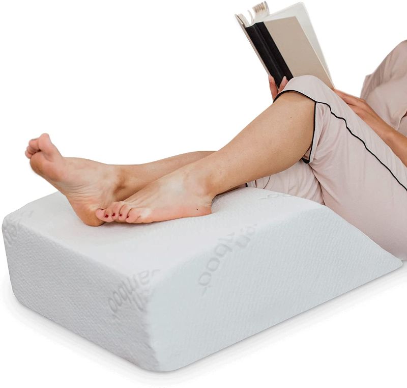 Photo 1 of Zen Bamboo Wedge Pillows for Sleeping - Luxury Foam Leg Elevation Pillow for Leg & Back Discomfort w/ Removable Cover