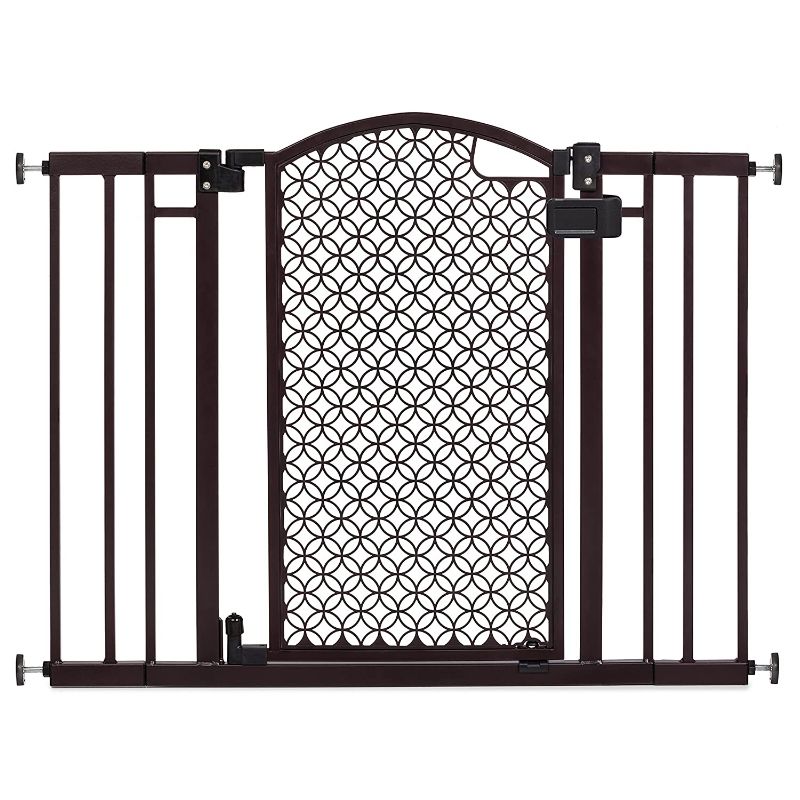 Photo 1 of Summer Modern Home Decorative Walk-Thru Baby Gate, Metal with Bronze Finish, Decorative Arched Doorway – 30” Tall, Fits Openings up to 28” to 42” Wide, Baby and Pet Gate for Doorways and Stairways