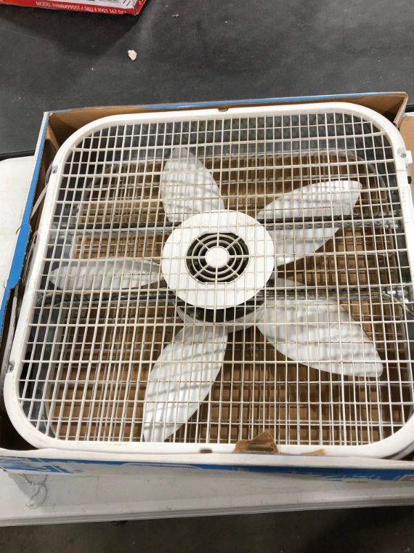 Photo 3 of 20 in. 3 Speed White Box Fan with Save-Smart Technology for Energy Efficiency