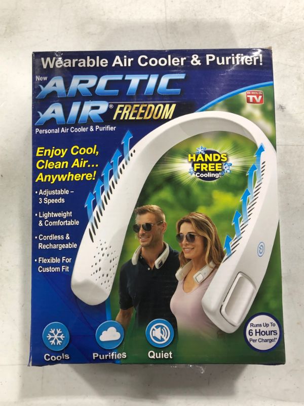 Photo 2 of Ontel Arctic Air Freedom Portable Personal Air Cooler and Personal 3-Speed Neck Fan, Hands-Free Light-weight Design, Cordless and Rechargeable