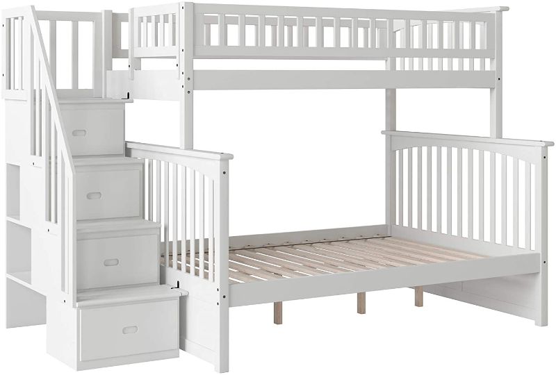 Photo 1 of Columbia Staircase Bunk Bed, Twin/Full, White