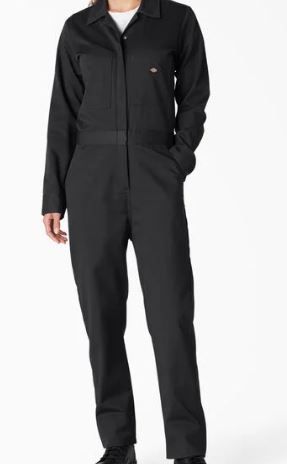 Photo 1 of Dickies Women's Long Sleeve Cotton Twill Coverall, Black, Extra Small