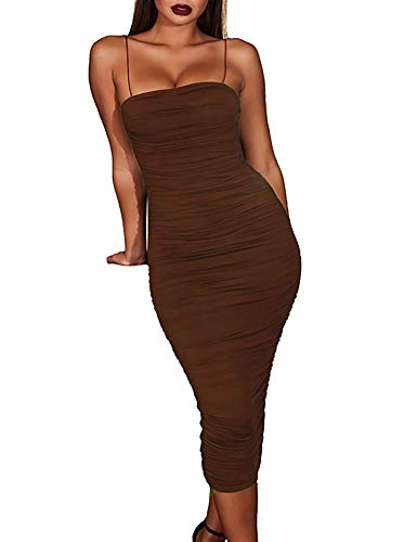 Photo 1 of Brown Scrunched strap dress SIZE M 