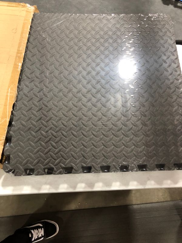 Photo 1 of Amazon Basics Foam Interlocking Exercise Gym Floor Mat Tiles - Pack of 6, 24 x 24 x .5 Inches