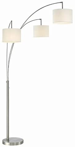 Photo 1 of Artiva USA LED602108FSN Lumiere Modern LED 80-inch 3-Arched Brushed Steel Floor Lamp with Dimmer, 76, 71 inches high x 36 inches Wide x 36 inches Long