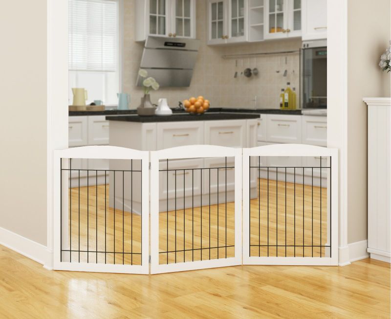 Photo 1 of 3 Panel - 24 Inch Step Over Fence Noriega Free Standing Pet Gate