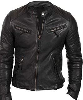 Photo 1 of Mens Cafe Racer Motorcycle Leather Jacket Collection XL