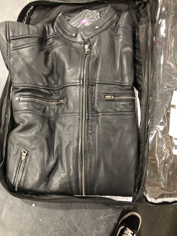 Photo 3 of Mens Cafe Racer Motorcycle Leather Jacket Collection XL