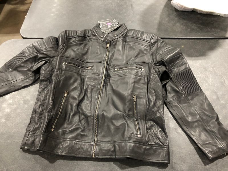 Photo 2 of Mens Cafe Racer Motorcycle Leather Jacket Collection XL