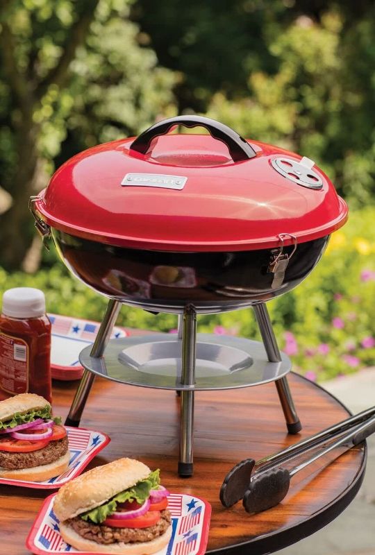 Photo 1 of 14.5" x 14.5" x 15", Portable Charcoal Grill, 14" (Red)