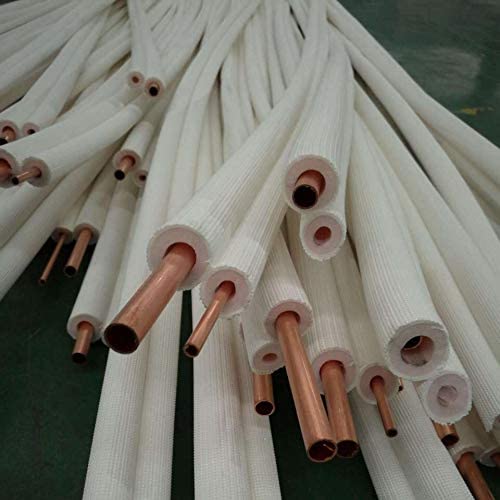 Photo 1 of 1/4" - 5/8" Insulated Copper Coil Line Set - Seamless Pipe Tube for HVAC, Refrigerant - 1/2" White Insulation EZ Twin Set - 25' Long