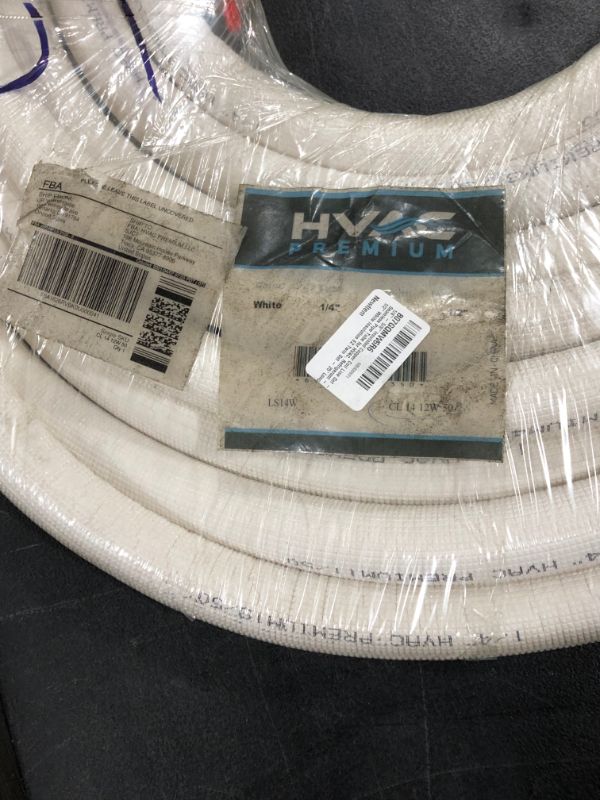 Photo 3 of 1/4" - 5/8" Insulated Copper Coil Line Set - Seamless Pipe Tube for HVAC, Refrigerant - 1/2" White Insulation EZ Twin Set - 25' Long