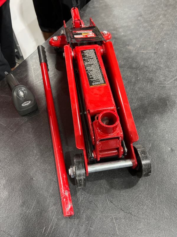 Photo 2 of BIG RED T83006 Torin Hydraulic Trolley Service/Floor Jack with Extra Saddle (Fits: SUVs and Extended Height Trucks): 3 Ton (6,000 lb) Capacity, Red