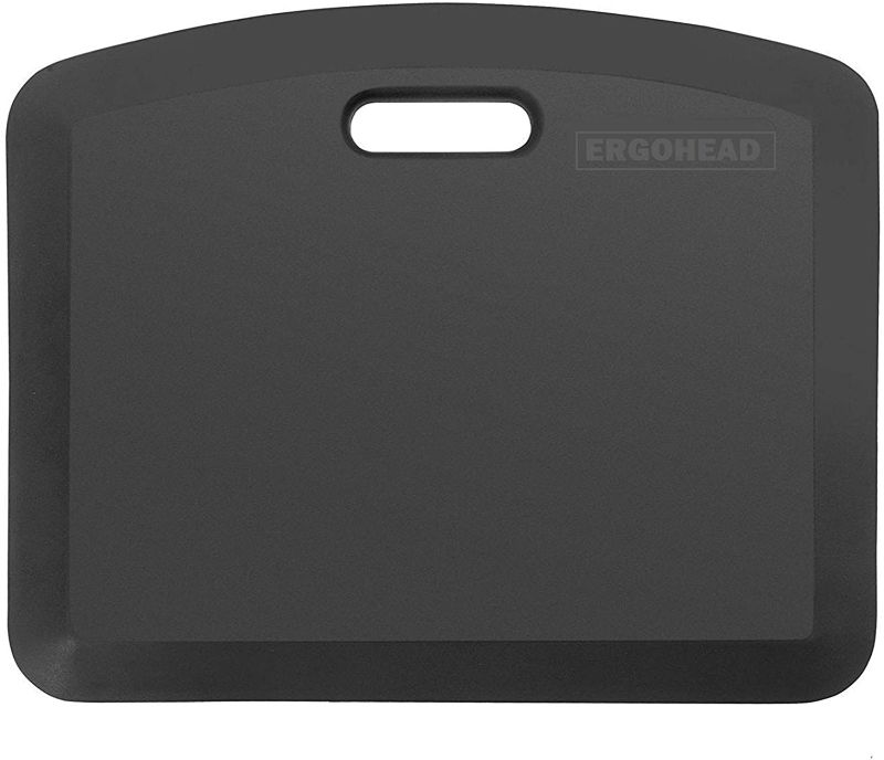 Photo 1 of ergohead Original Anti-Fatigue Comfort Standing Mat, Ergonomically Engineered, Perfect for Standing Desk, Kitchen, Gardening and Garages, 18 x 22 inches, Black
