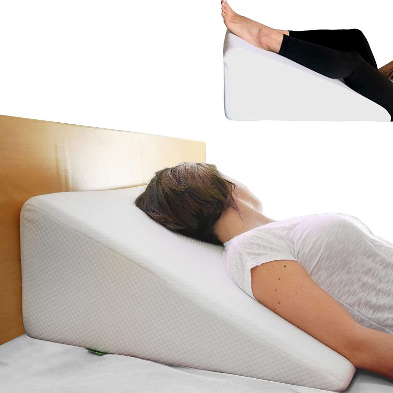 Photo 1 of Cushy Form Wedge Pillows for Sleeping - Triangle Memory Foam Bed Support Rest for Back, Shoulder & Neck Discomfort - Multipurpose Bed Pillow &  Knee Pillow for Support 25X24