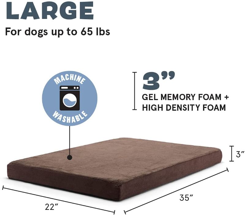 Photo 1 of Barkbox Memory Foam Platform Dog Bed, Plush Mattress for Orthopedic Joint Relief, Machine Washable Cuddler BROWN 