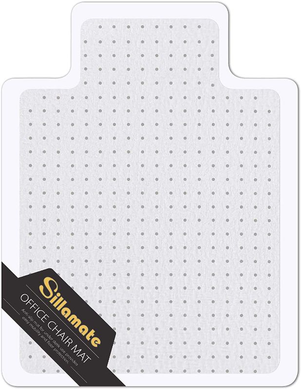 Photo 1 of Sillamate Plastic Office Chair Mat for Carpeted Floors, 36'' x 48'' Heavy Duty Floor Mat, Eco-Friendly Series Studded Carpet Desk Chair Mats (36 inches X 48 inches)
