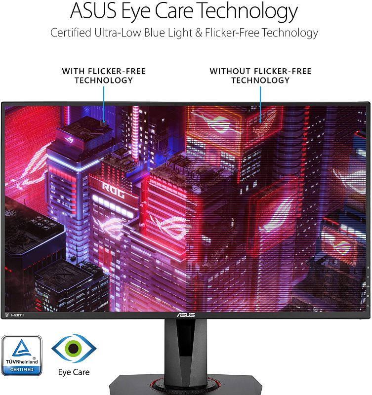 Photo 3 of ASUS VG278QR 27” Gaming Monitor 165Hz Full HD (1920 x 1080) 0.5ms G-SYNC Eye Care DisplayPort HDMI DVI
