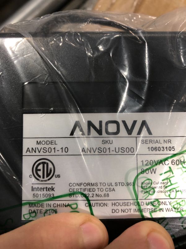 Photo 2 of Anova Culinary ANVS01-US00 Anova Precision Vacuum Sealer, Includes 10 Precut Bags, For Sous Vide and Food Storage