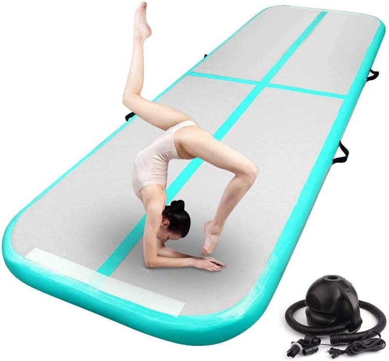 Photo 1 of FBSPORT Inflatable Air Gymnastics Mat Training Mats 4/8 inches Thickness Gymnastics Tracks for Home Use/Training/Cheerleading/Yoga/Water