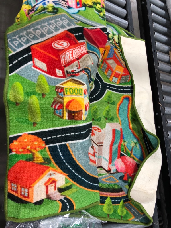 Photo 2 of Kids Carpet Playmat Rug - Fun Carpet City Map for Hot Wheels Track Racing and Toys - Floor Mats for Cars for Toddler Boys -Bedroom, Playroom, Living Room Game Play Mat for Little Children