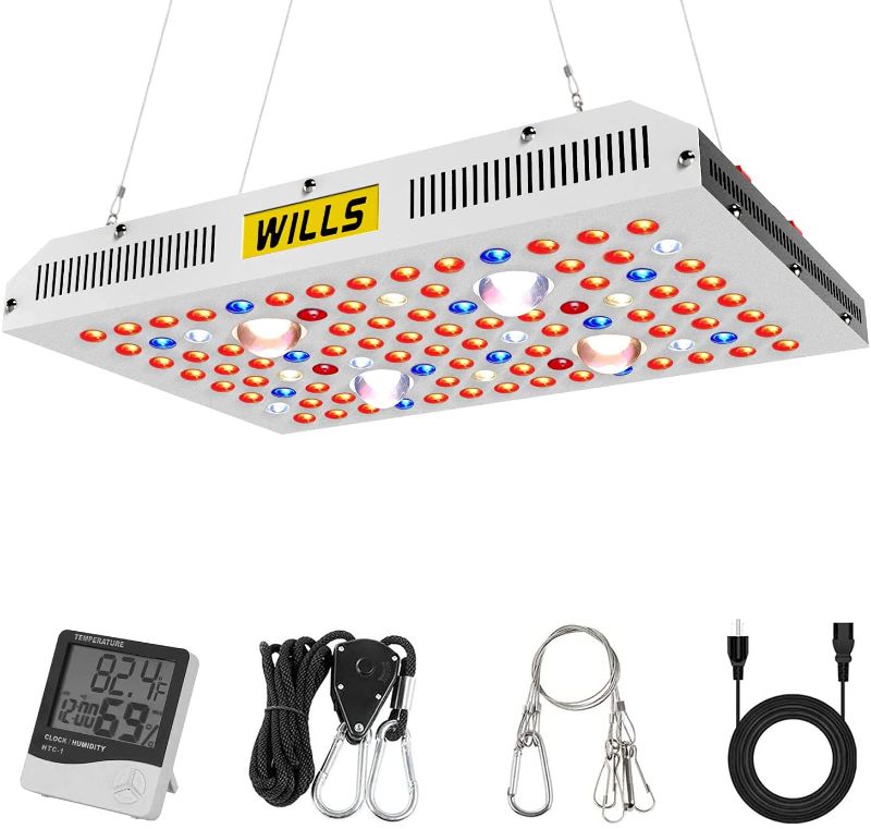 Photo 1 of 2000W Cree COB LED Grow Light, WILLS Dual Switch & Dual Chips Full Spectrum Growing Lamp with Thermometer Humidity Monitor for Hydroponic Indoor Plants Veg and Flower (Actual Power 426watt)