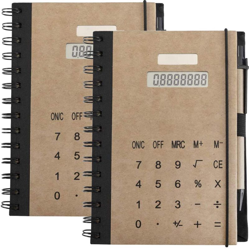 Photo 1 of Multifunctional Notebooks Spiral Bound,Notebooks For Work,2 Per Box with Solar Calculator, Ballpoint Pen and Note Paper Office Product
