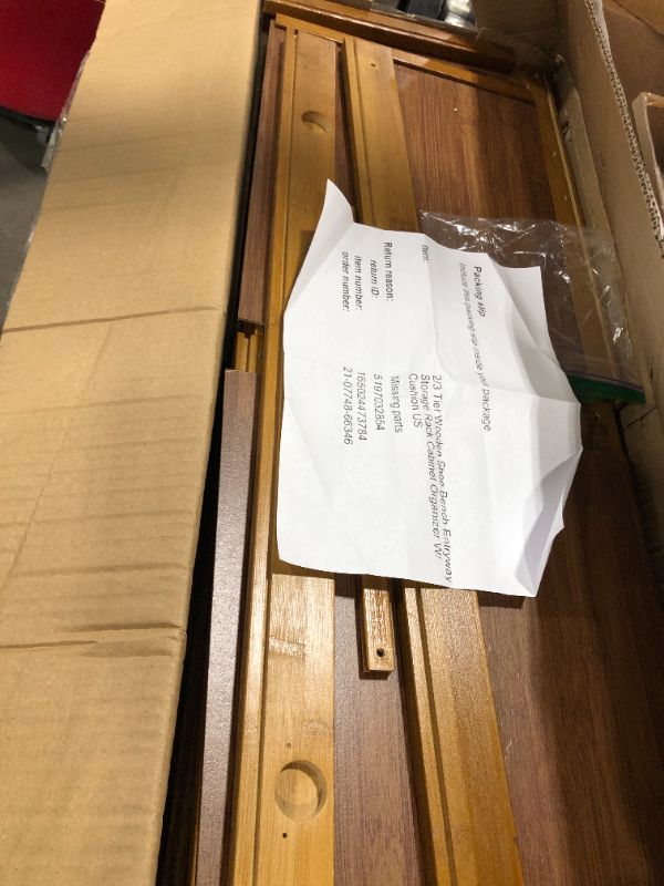 Photo 1 of 2/3 Tier Wooden EntryWay Shoe Bench MISSING HARDWARE