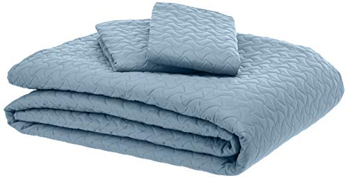 Photo 1 of Amazon Basics Oversized Quilt Coverlet Bed Set - Full or Queen, Spa Blue Wave
