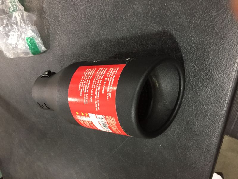 Photo 1 of DC Sports EX-1012B Performance Bolt-On Resonated Muffler Slant Tip with Clamps and Adapters for Universal Fitment on Most Cars, Sedans, and Trucks - Matte Black Powdercoat