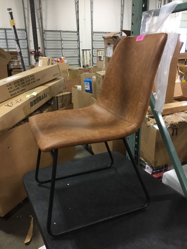 Photo 3 of Bowden Faux Leather And Metal Dining Chair Caramel - Project 62™
