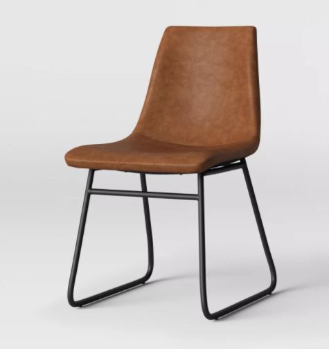 Photo 1 of Bowden Faux Leather And Metal Dining Chair Caramel - Project 62™
