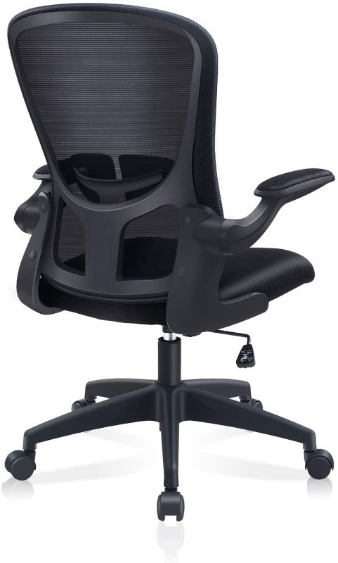 Photo 1 of Office Chair, FelixKing Ergonomic Desk Chair with Adjustable Height, Swivel Computer Mesh Chair with Lumbar Support and Flip-up Arms, Backrest with Breathable Mesh (Black)
