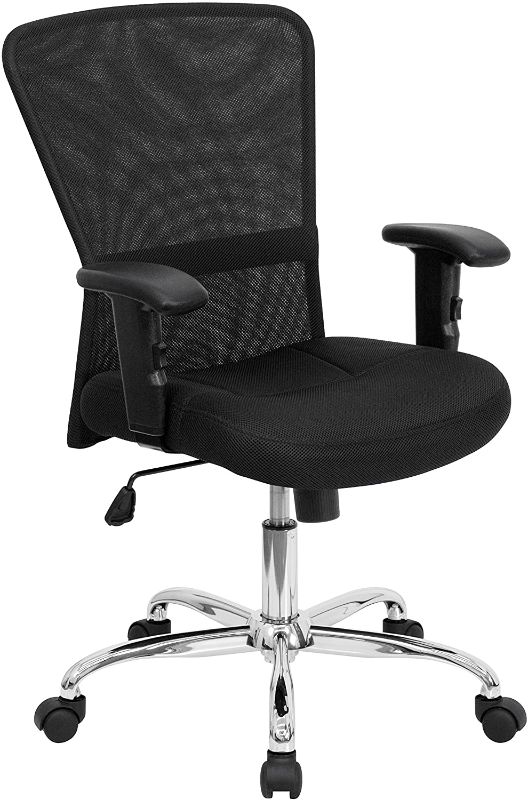 Photo 1 of Flash Furniture Mid-Back Mesh Office Chair with Triple Paddle Control, Black