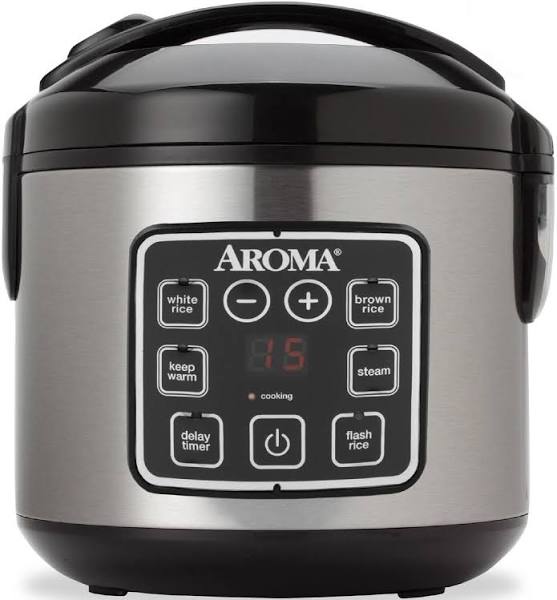 Photo 1 of Aroma Digital Rice Cooker and Food Steamer Silver 8 Cup