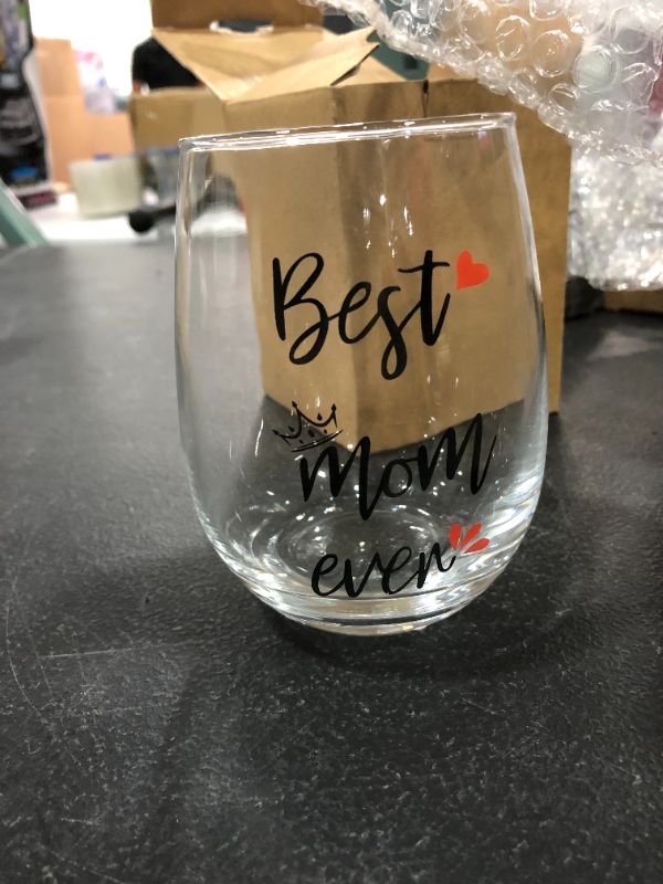 Photo 2 of Best Mom Ever Gifts for Mom Mothers Day Birthday Gifts for Mom Birthday Christmas Present for a New Mother Wife 15oz Wine Glass