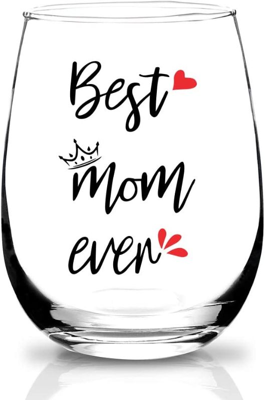 Photo 1 of Best Mom Ever Gifts for Mom Mothers Day Birthday Gifts for Mom Birthday Christmas Present for a New Mother Wife 15oz Wine Glass