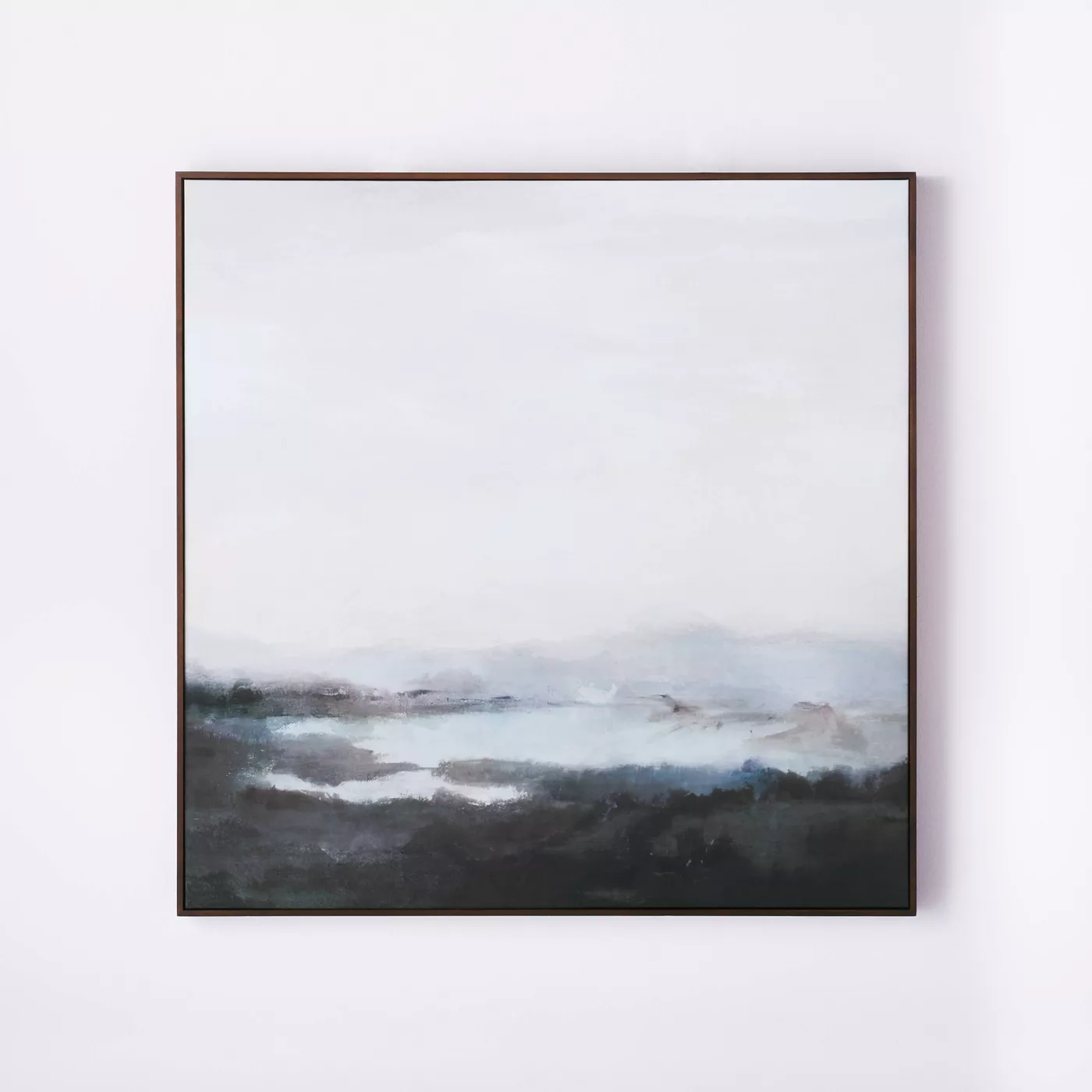 Photo 1 of 36 x 36 Dreary Abstract Landscape Framed Wall Canvas  Threshold
