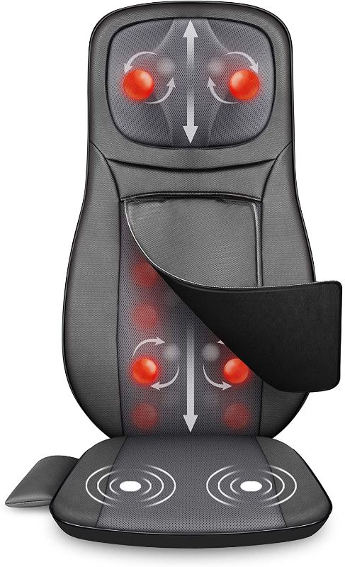 Photo 1 of Back Massager with Heat, Shiatsu Massage Seat Cushion,Adjustable Neck and Back Massage Chair Pad,Deep Kneading Chair Massager for Neck and Back,Shoulder,Full Body
