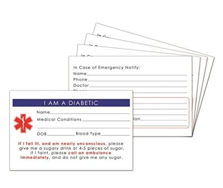 Photo 1 of 5Pack Diabetic Medical Alert ID Wallet Card Emergency 215  335 inch 4