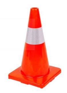 Photo 1 of 2   12" Orange Fluorescent PVC Traffic Safety Cones