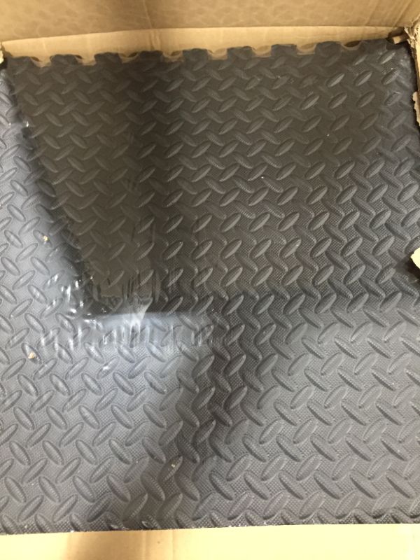 Photo 2 of Amazon Basics Foam Interlocking Exercise Gym Floor Mat Tiles - Pack of 6, 24 x 24 x .5 Inches