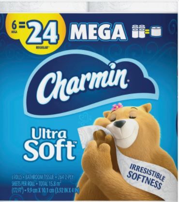 Photo 1 of Charmin Ultra Soft Cushiony Touch 6 Rolls Of Toilet Paper