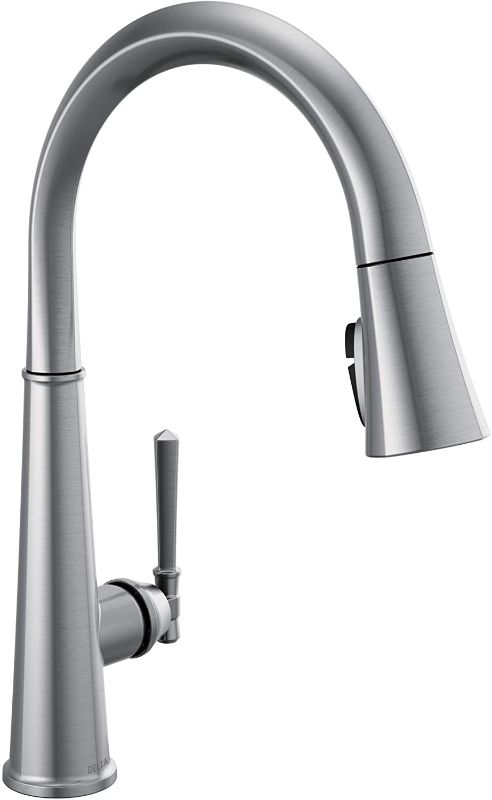 Photo 1 of Delta 9182T-DST Emmeline Pull-Down Kitchen Faucet with On/Off Touch - Lumicoat Arctic Stainless