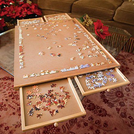 Photo 1 of Bits and Pieces - the Original Jumbo (1500 Piece) Size Wooden Puzzle Plateau-Smooth Fiberboard Work Surface 