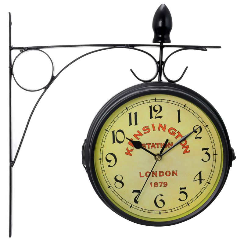Photo 1 of Bedford Clock Collection Double Sided Wall Clock Vintage Antique-Look Mount Station Clock