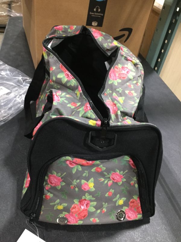 Photo 1 of (2 pack) Women's Floral Gym Duffel Bag - 19 Travel Weekender Sports Barrel Bag w/ Wet Pocket Shoe Compartment - Great for Workouts, Yoga, Dance, or Crossfit - LISH